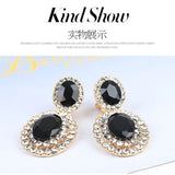 Rhinestone Statement Clip-on Earrings Crystal Ear Clip Jewelry