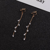Crystal Rhinestone Clip on Earrings Without Pierced for Wedding Jewelry