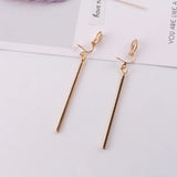 Korea Style Metal Strip Clip On Earrings Women No Ear Hole Earring