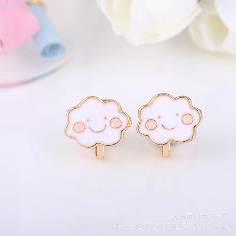 Korea Style Smiley Face Clip Earrings No Pierced Girl Charm Jewelry