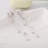 Tassel Rhinestone Clip Earring No Piercing for Women