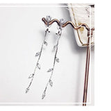 Tassel Rhinestone Clip Earring No Piercing for Women