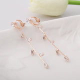 Tassel Rhinestone Clip Earring No Piercing for Women