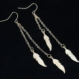Alloy Feathers Clip-On Earrings for Women - Party Wedding Ear Jewelry