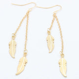 Alloy Feathers Clip-On Earrings for Women - Party Wedding Ear Jewelry