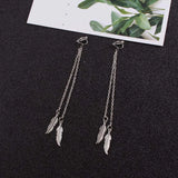 Alloy Feathers Clip-On Earrings for Women - Party Wedding Ear Jewelry