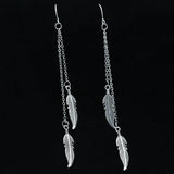 Alloy Feathers Clip-On Earrings for Women - Party Wedding Ear Jewelry