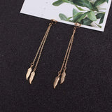 Alloy Feathers Clip-On Earrings for Women - Party Wedding Ear Jewelry