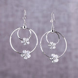 Long Hollow Big Round Zircon Clip-On Earrings for Women