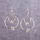 Long Hollow Big Round Zircon Clip-On Earrings for Women