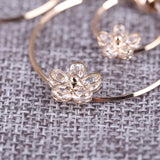 Long Hollow Big Round Zircon Clip-On Earrings for Women