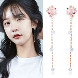 Geometric Rhinestone Clip Earrings for Women Wedding Party
