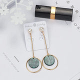 Acrylic Geometry Clip Earrings Non-Piercing Long Charm Jewelry