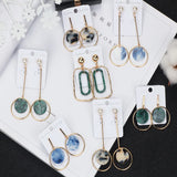 Acrylic Geometry Clip Earrings Non-Piercing Long Charm Jewelry