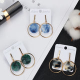 Acrylic Geometry Clip Earrings Non-Piercing Long Charm Jewelry