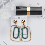 Acrylic Geometry Clip Earrings Non-Piercing Long Charm Jewelry