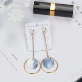 Acrylic Geometry Clip Earrings Non-Piercing Long Charm Jewelry