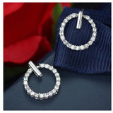 Rhinestone Round Charm Clip Earrings for Women
