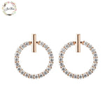 Rhinestone Round Charm Clip Earrings for Women