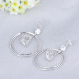 Zircon Clip-On Earrings for Women Geometric Female Jewelry