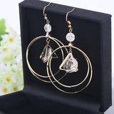 Zircon Clip-On Earrings for Women Geometric Female Jewelry