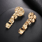 Vintage PUNK Clips Earrings Geometric Statement Metal Hanging Jewelry