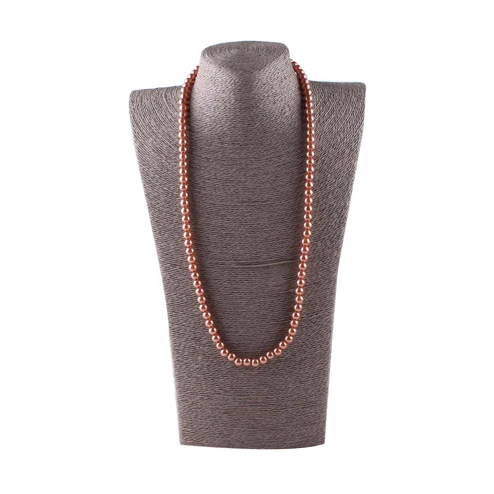 Vintage 8mm Pearl Statement Necklace for Women