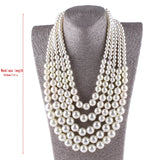 Long Statement Pearl Necklace for Wedding Party