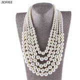 Long Statement Pearl Necklace for Wedding Party