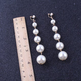 Big Simulated Pearl Clip on Earrings for Wedding