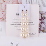 Big Simulated Pearl Clip on Earrings for Wedding