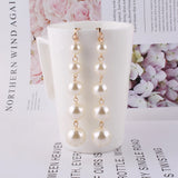 Big Simulated Pearl Clip on Earrings for Wedding