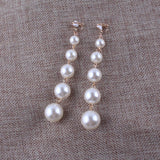 Big Simulated Pearl Clip on Earrings for Wedding