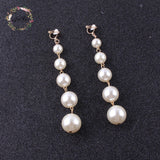 Big Simulated Pearl Clip on Earrings for Wedding