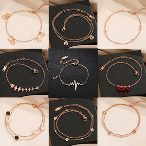 Summer Leg Bracelets For Women Foot Jewelry Butterfly Feet Chain Titanium Steel