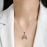 925 Sterling Silver Ace Skull Hand Cross Heart Pendant Necklace