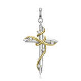 925 Sterling Silver Ace Skull Hand Cross Heart Pendant Necklace