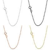 925 Sterling Silver Rose Colors Necklace Chain for Women
