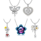 925 Silver Butterfly Heart Necklace for Women