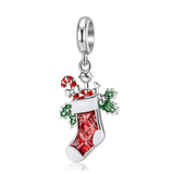 925 Sterling Silver Santa Christmas Tree Charms for Women DIY Bracelet Bangle