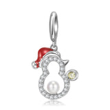 925 Sterling Silver Santa Christmas Tree Charms for Women DIY Bracelet Bangle