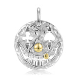 925 Sterling Silver Halloween Dinosaur Skeleton Clown Pendant Necklace