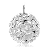 925 Sterling Silver Halloween Dinosaur Skeleton Clown Pendant Necklace