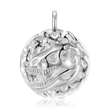 925 Sterling Silver Halloween Dinosaur Skeleton Clown Pendant Necklace