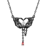 925 Silver Halloween Cross Love Hand Pendant Necklace