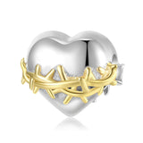 925 Silver Heart Skeleton Love Puzzle Charms for Bracelet Bangle