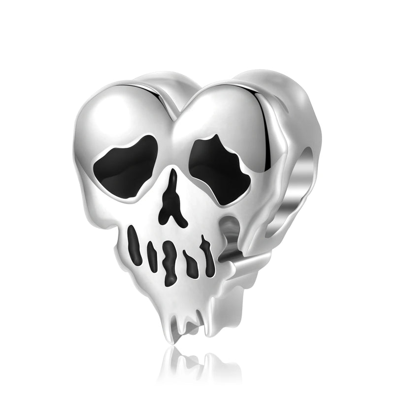 925 Silver Heart Skeleton Love Puzzle Charms for Bracelet Bangle