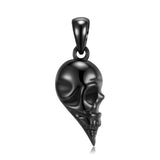 925 Sterling Silver Left Right Face Skull Vase Portable Lamp Pendant Necklace