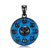 925 Sterling Silver Left Right Face Skull Vase Portable Lamp Pendant Necklace
