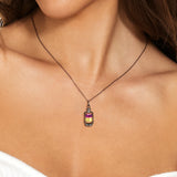 925 Sterling Silver Left Right Face Skull Vase Portable Lamp Pendant Necklace